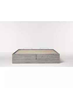 Letto matrimoniale "bed box" rovere grigio con rete e contenitore, 160x190 cm